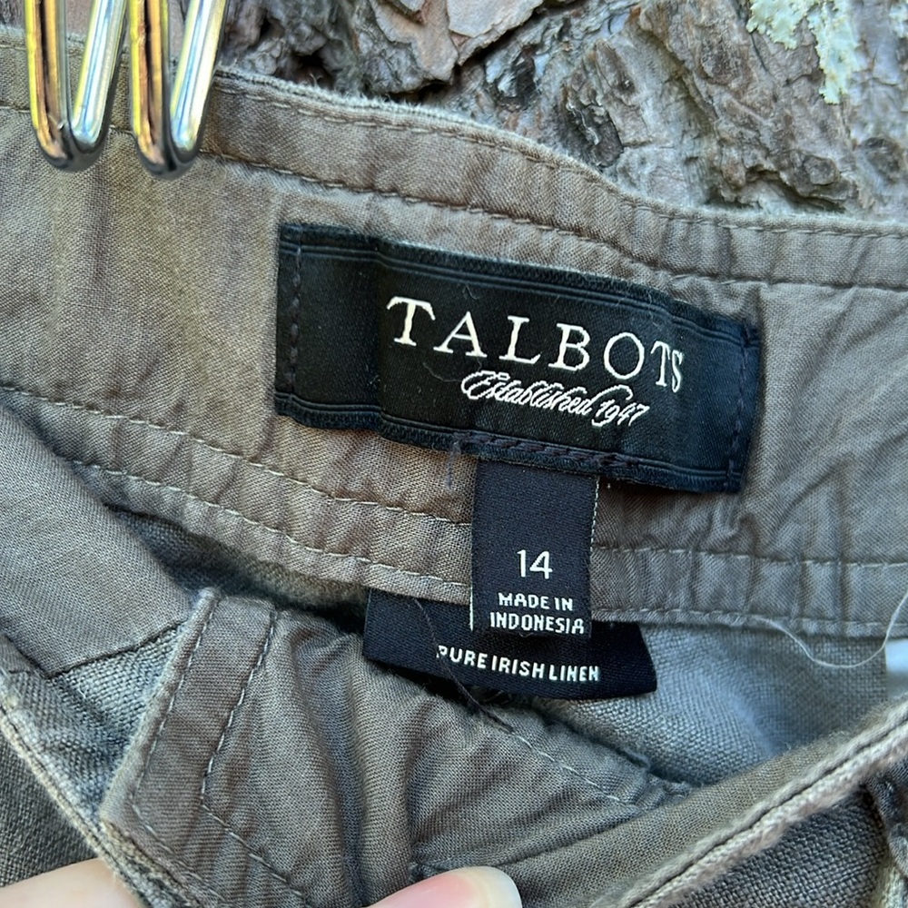 Talbots Irish Linen Drawstring Crop Pants - Picture 7 of 12